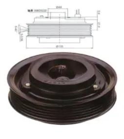 [CL-2012803] [CL-2012803] CLUTCH 10PA17C/10S17C 6PK 12V DIAMETRO 13.4 GROSOR 3.7 6 CANALES.